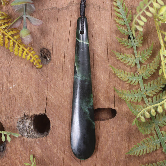 Roimata Teardrop carved from Kawakawa Pounamu - NZ Greenstone