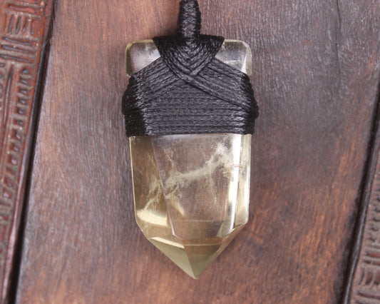Lemon Quartz carved into a Point