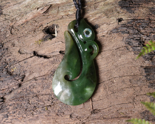 NZ Greenstone Medium Manaia Pendant (BK707) Hapopo Pounamu