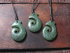 NZ Greenstone XSmall Hei Matau Pendant (BK794) Inanga Pounamu