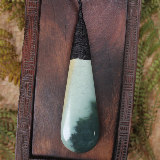 Roimata Teardrop carved from Inanga Pounamu - NZ Greenstone