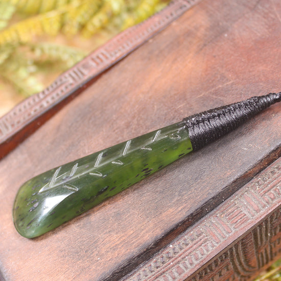 Toki or Adze Pendant carved from Tangiwai Pounamu - NZ Greenstone
