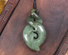 NZ Greenstone Medium Koru Twist Pendant (BN103) Hapopo Pounamu
