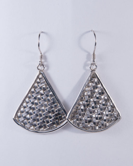 Woven Sterling Silver Drop Earrings (AH726)