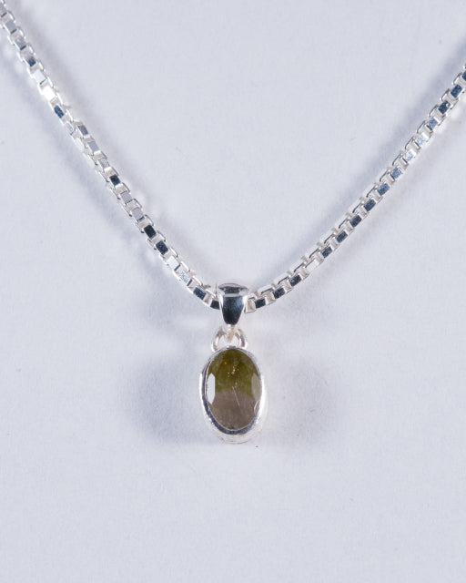 Multi Colored Tourmaline Sterling Silver Pendant (AH882)