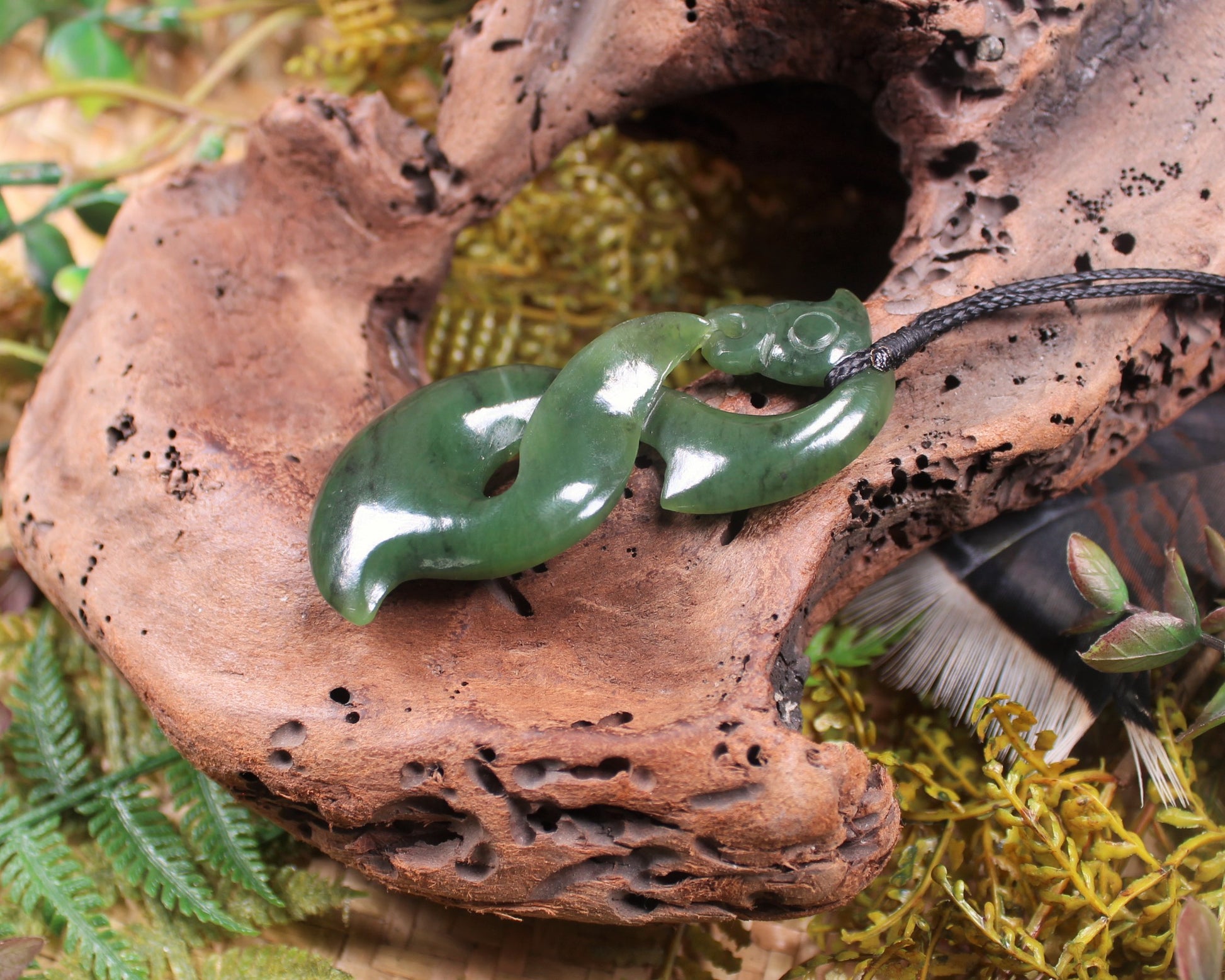 Manaia carved from Hapopo Pounamu - NZ Greenstone