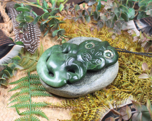 Hei Tiki carved from Kawakawa Pounamu - NZ Greenstone