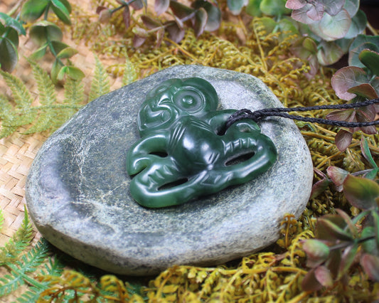 Hei Tiki carved from Kawakawa Pounamu - NZ Greenstone
