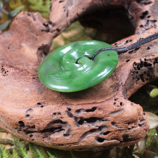 Koru carved from Hapopo Pounamu - NZ Greenstone