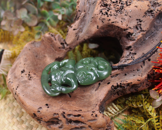 Hei Tiki carved from Hapopo Pounamu - NZ Greenstone