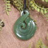 Koru Twist carved from Hapopo Pounamu - NZ Greenstone