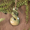 Twist or Pikorua carved from Flower Jade Pounamu - NZ Greenstone