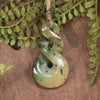Twist or Pikorua carved from Flower Jade Pounamu - NZ Greenstone