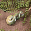 Twist or Pikorua carved from Flower Jade Pounamu - NZ Greenstone