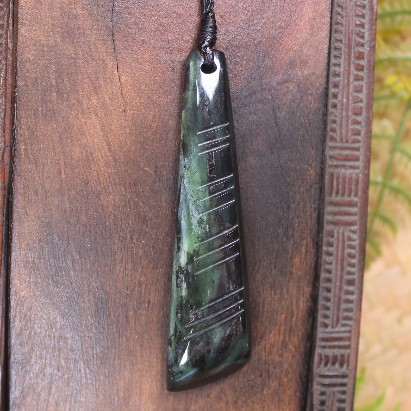 Toki or Adze Pendant carved from Tangiwai Pounamu - NZ Greenstone