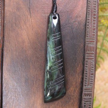 Toki or Adze Pendant carved from Tangiwai Pounamu - NZ Greenstone