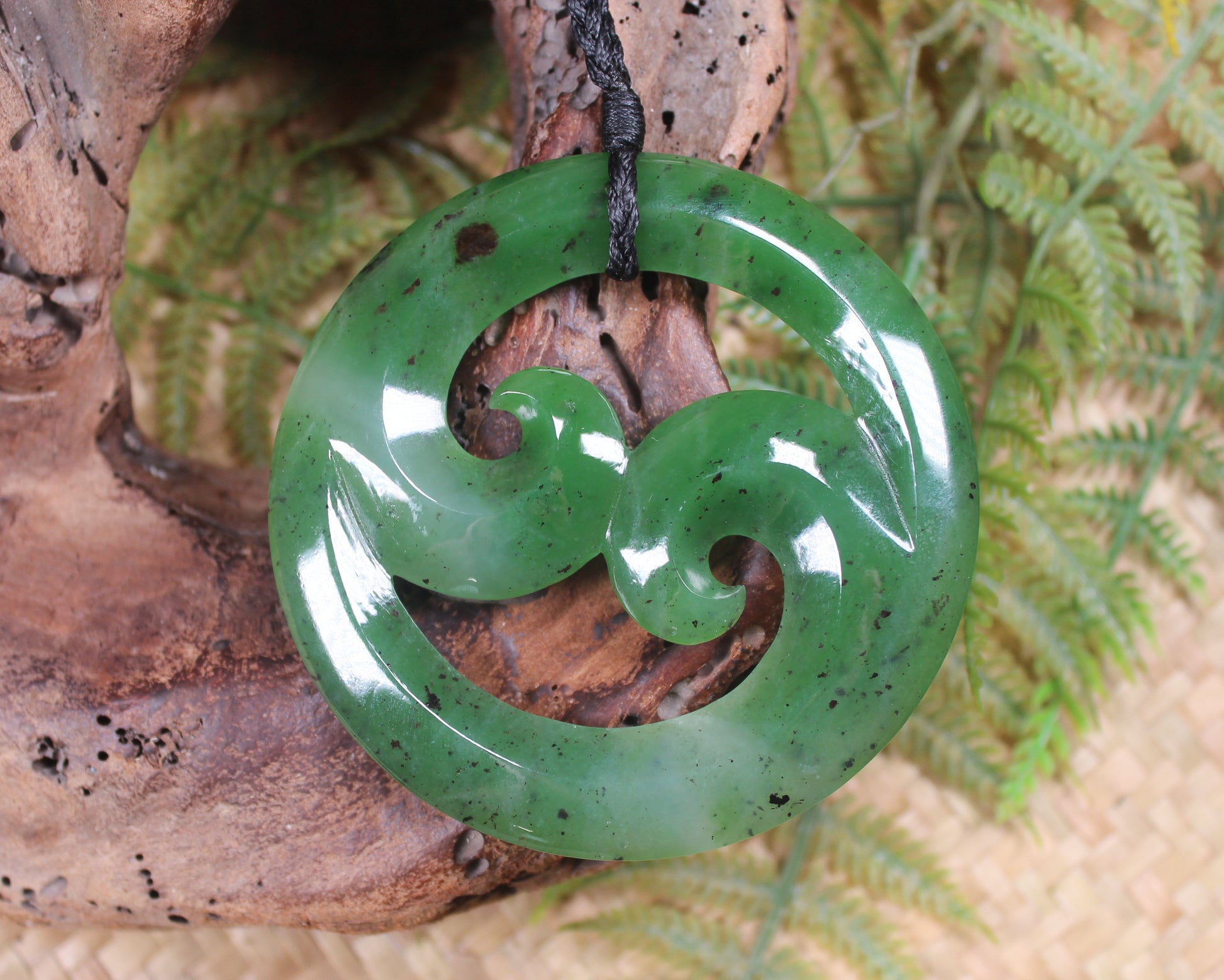 Koru carved from Hapopo Pounamu - NZ Greenstone