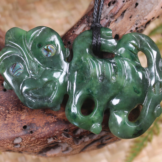 Hei Tiki carved from Kawakawa Pounamu - NZ Greenstone