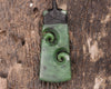 Toki or Adze with Koru carved from Hapopo Pounamu - NZ Greenstone