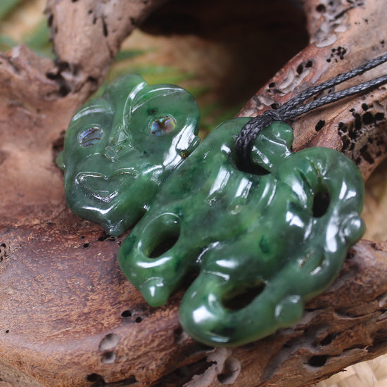 Hei Tiki carved from Kawakawa Pounamu - NZ Greenstone