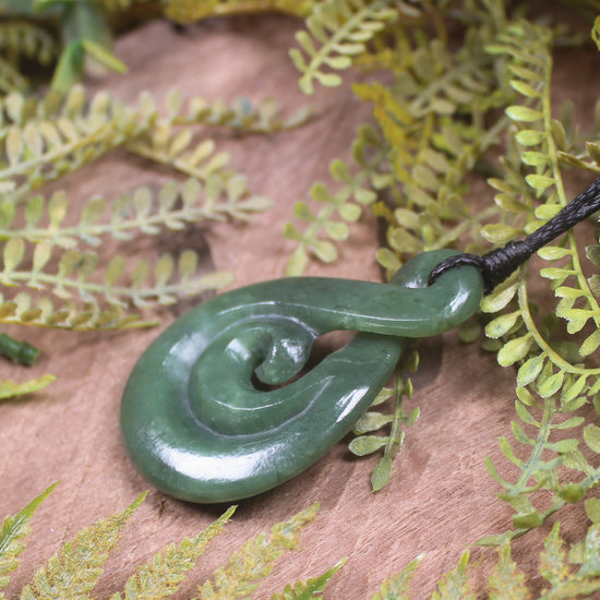 Koru Twist carved from Hapopo Pounamu - NZ Greenstone