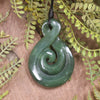 Koru Twist carved from Hapopo Pounamu - NZ Greenstone
