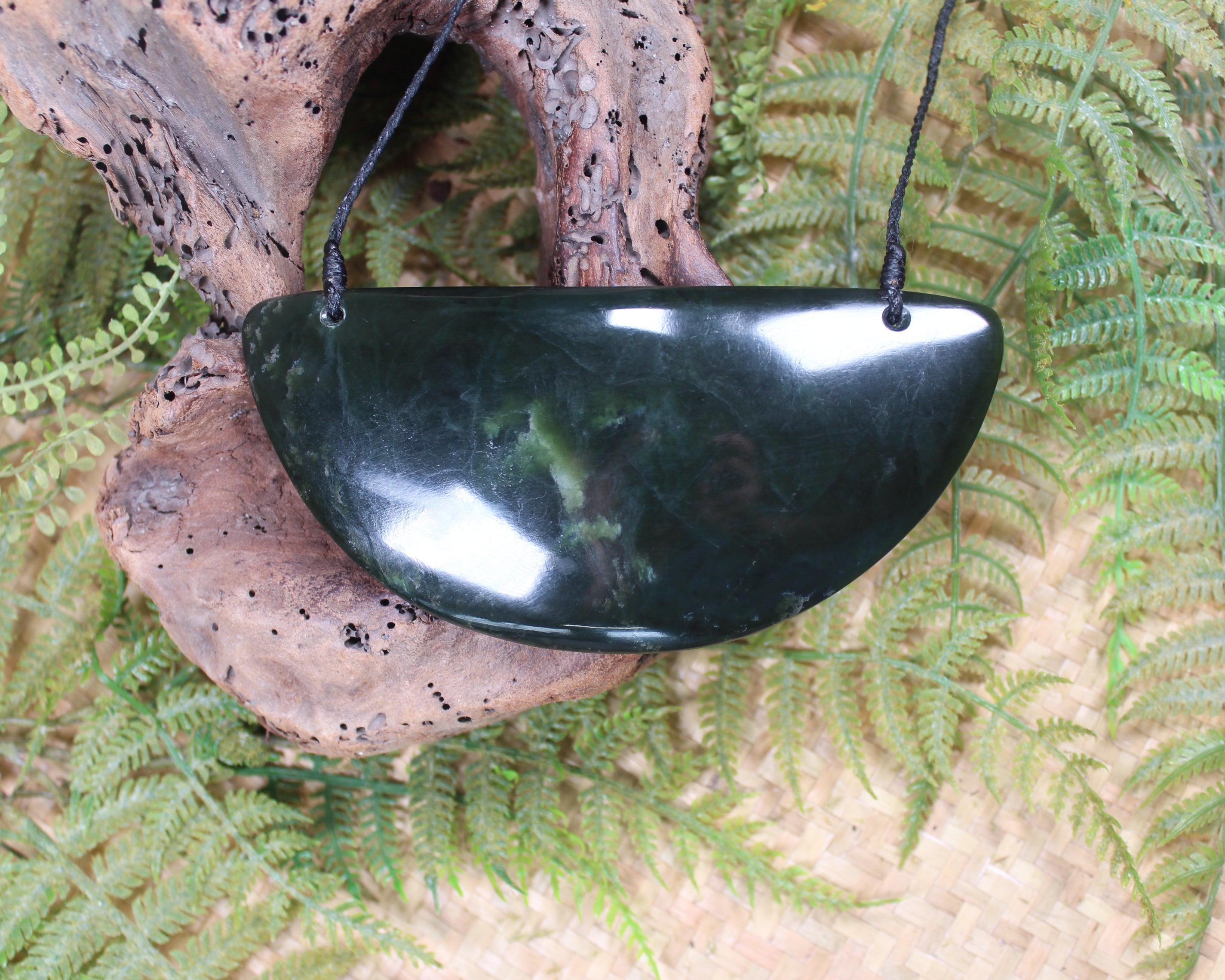 Breast plate or Shield carved from Kawakawa Pounamu - NZ Greenstone