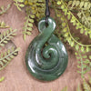 Koru Twist carved from Hapopo Pounamu - NZ Greenstone