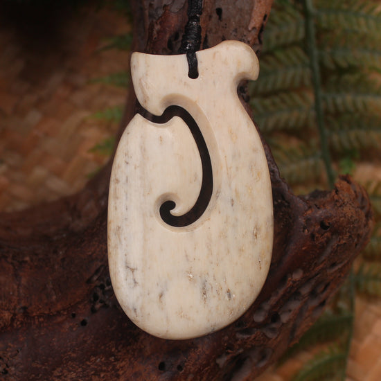 Hei Matau carved from Whale Bone