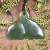 Whale Tail carved from Hapopo Pounamu - NZ Greenstone