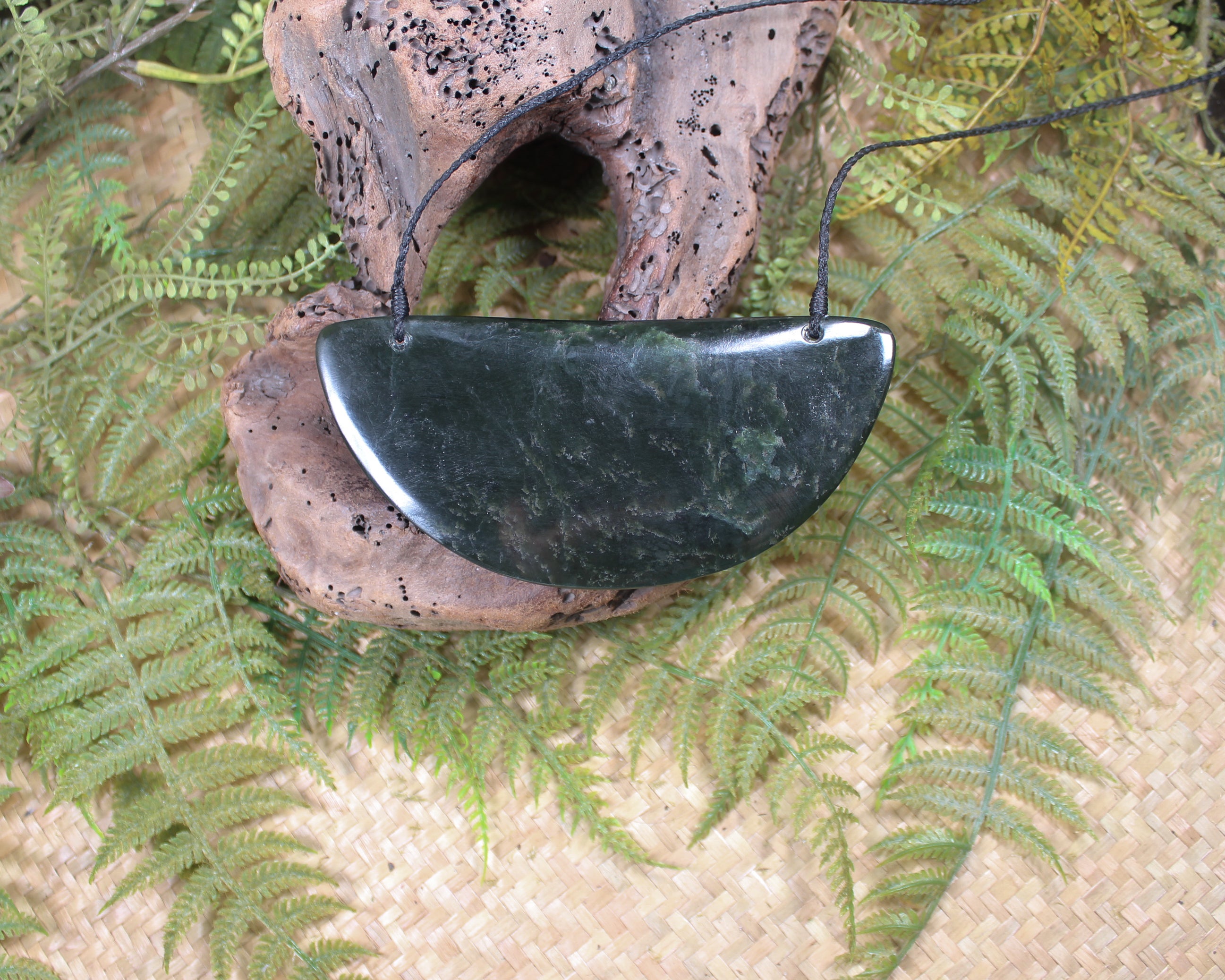 Breast plate or Shield carved from Kawakawa Pounamu - NZ Greenstone