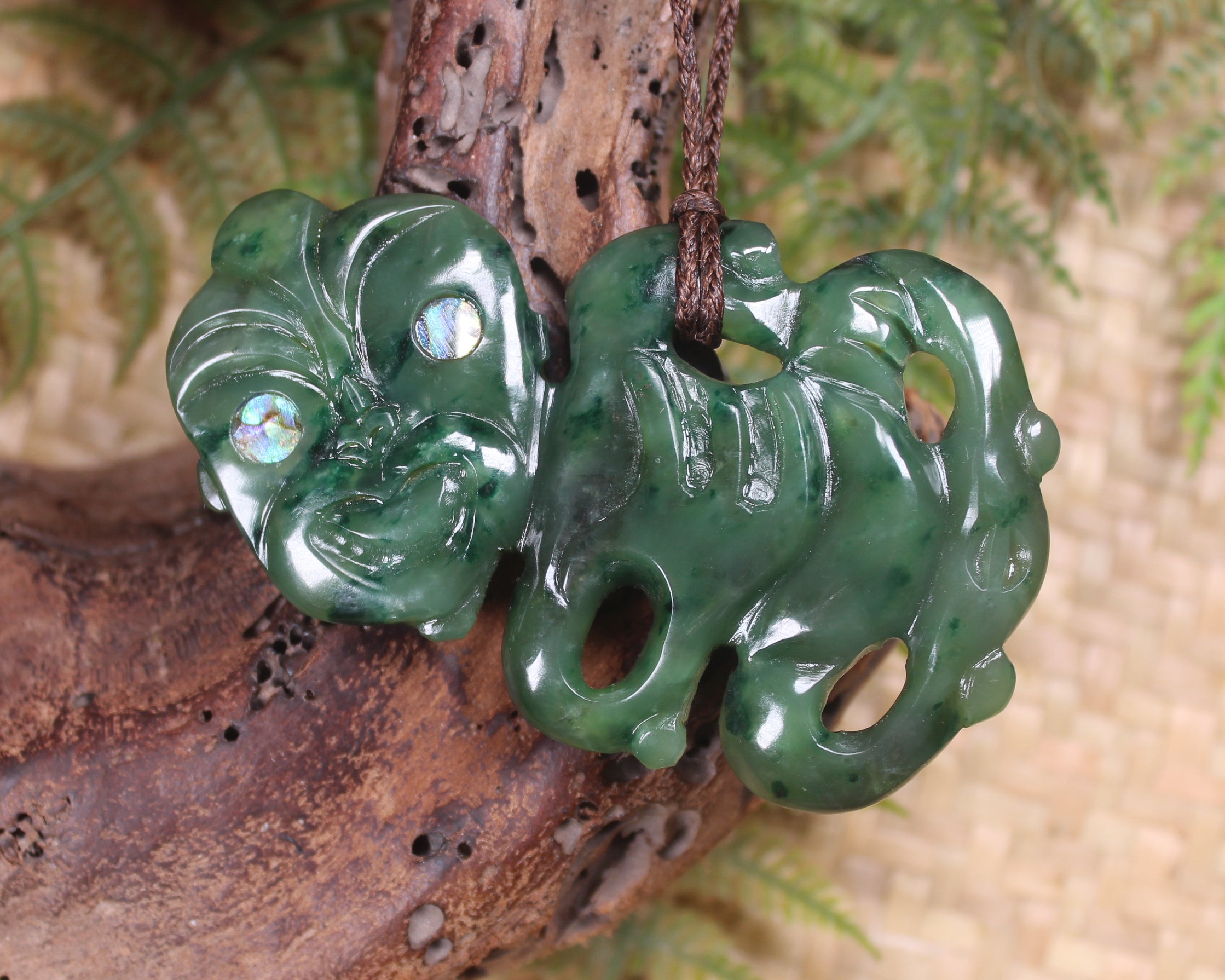 Hei Tiki carved from Kawakawa Pounamu - NZ Greenstone