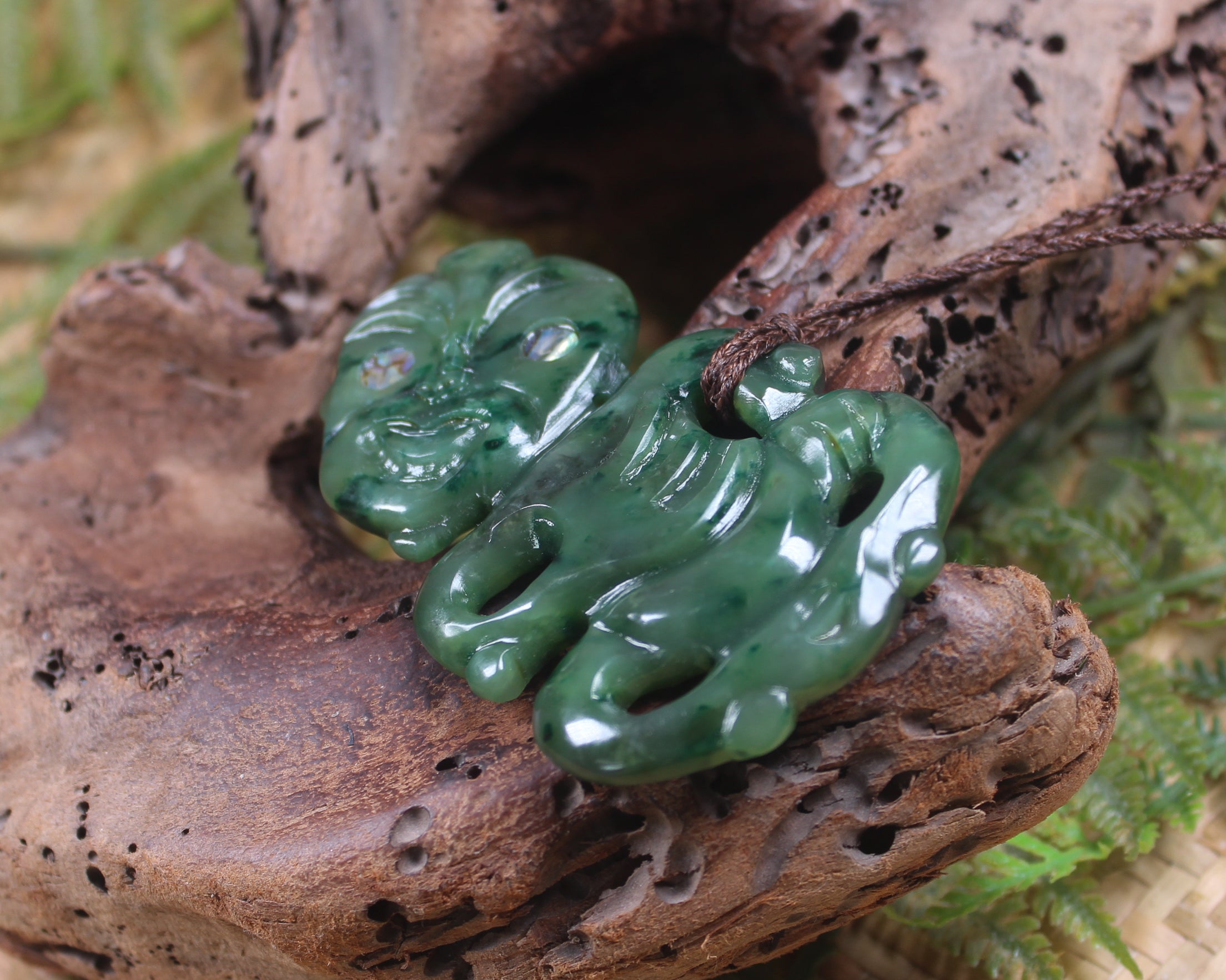 Hei Tiki carved from Kawakawa Pounamu - NZ Greenstone