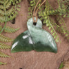 Whale Tail carved from Hapopo Pounamu - NZ Greenstone