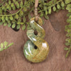 Twist or Pikorua carved from Flower Jade Pounamu - NZ Greenstone