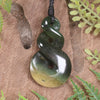 Twist or Pikorua carved from Flower Jade Pounamu - NZ Greenstone