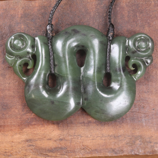 Pekapeka Pendant carved from Hapopo Pounamu - NZ Greenstone