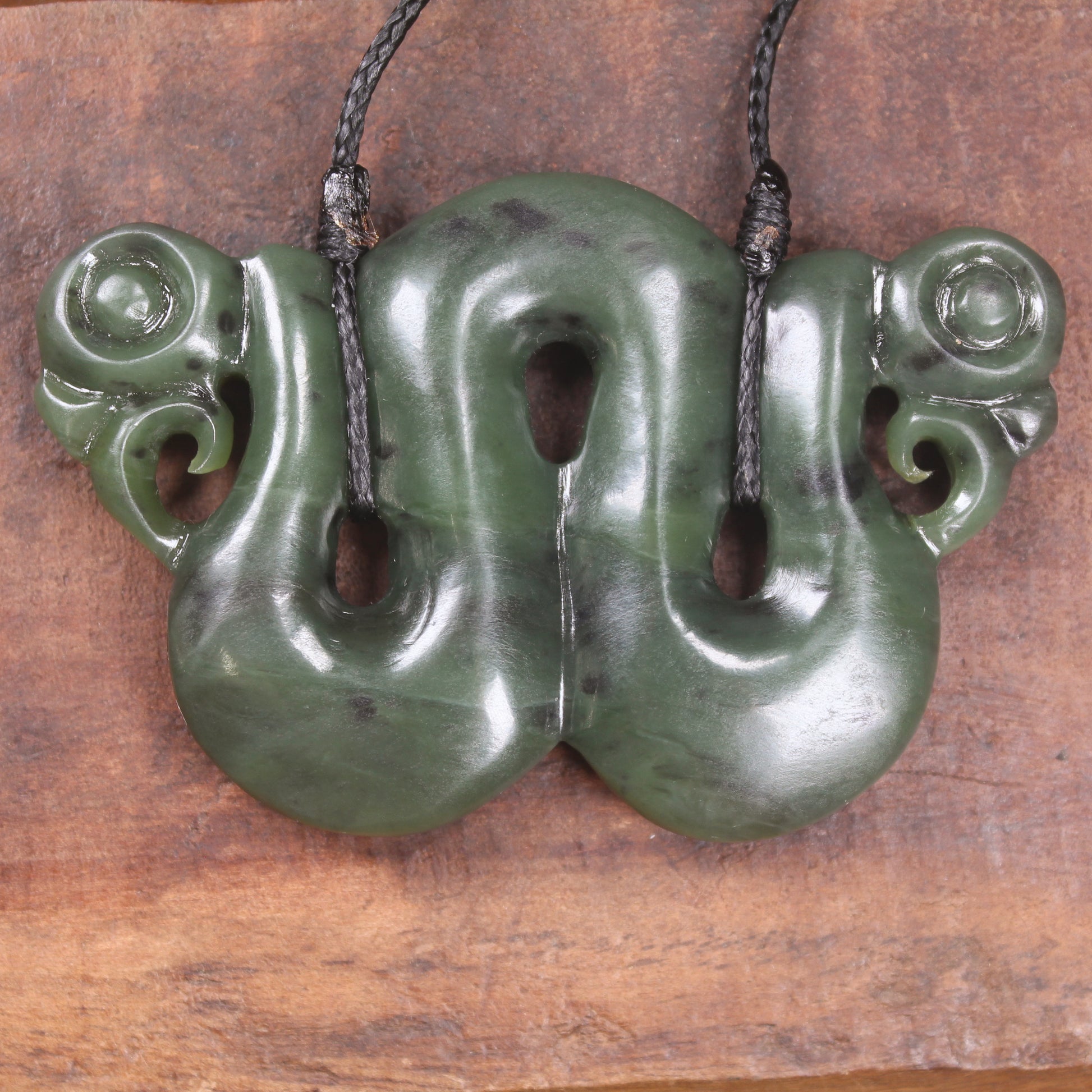 Pekapeka Pendant carved from Hapopo Pounamu - NZ Greenstone