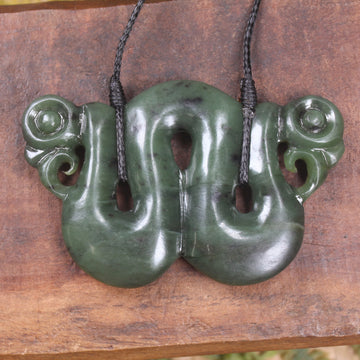 Pekapeka Pendant carved from Hapopo Pounamu - NZ Greenstone