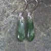 Roimata or Teardrop earrings carved from Kawakawa Pounamu - NZ Greenstone