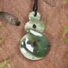 Twist or Pikorua carved from Hapopo Pounamu - NZ Greenstone