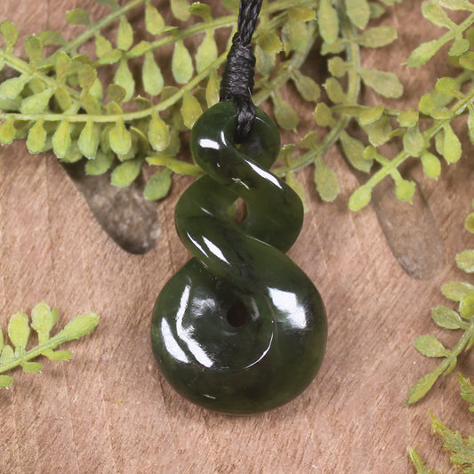 Twist carved from Rimu Pounamu - NZ Greenstone