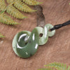 Twist or Pikorua carved from Hapopo Pounamu - NZ Greenstone