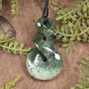 Twist or Pikorua carved from Hapopo Pounamu - NZ Greenstone
