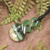 Twist or Pikorua carved from Flower Jade Pounamu - NZ Greenstone