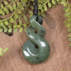 Twist or Pikorua carved from Hapopo Pounamu - NZ Greenstone