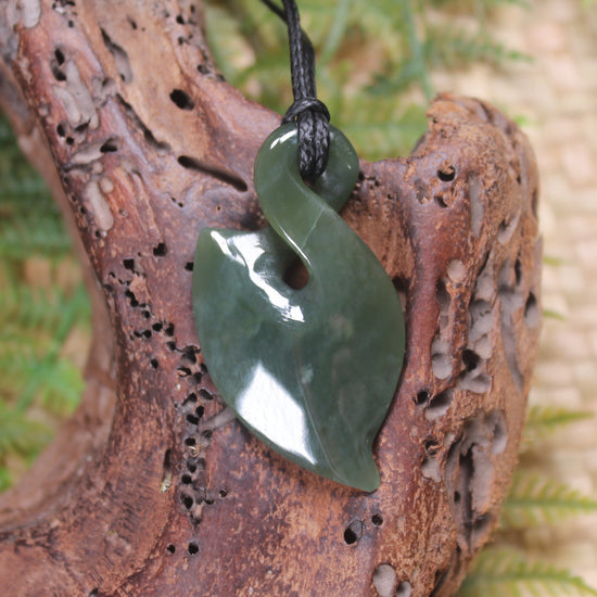 Twist carved from Inanga Pounamu - NZ Greenstone