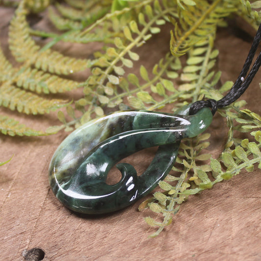 Koru Twist carved from Inanga Pounamu - NZ Greenstone