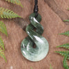 Twist or Pikorua carved from Hapopo Pounamu - NZ Greenstone