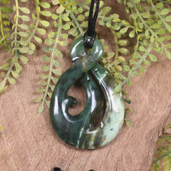Koru Twist carved from Inanga Pounamu - NZ Greenstone